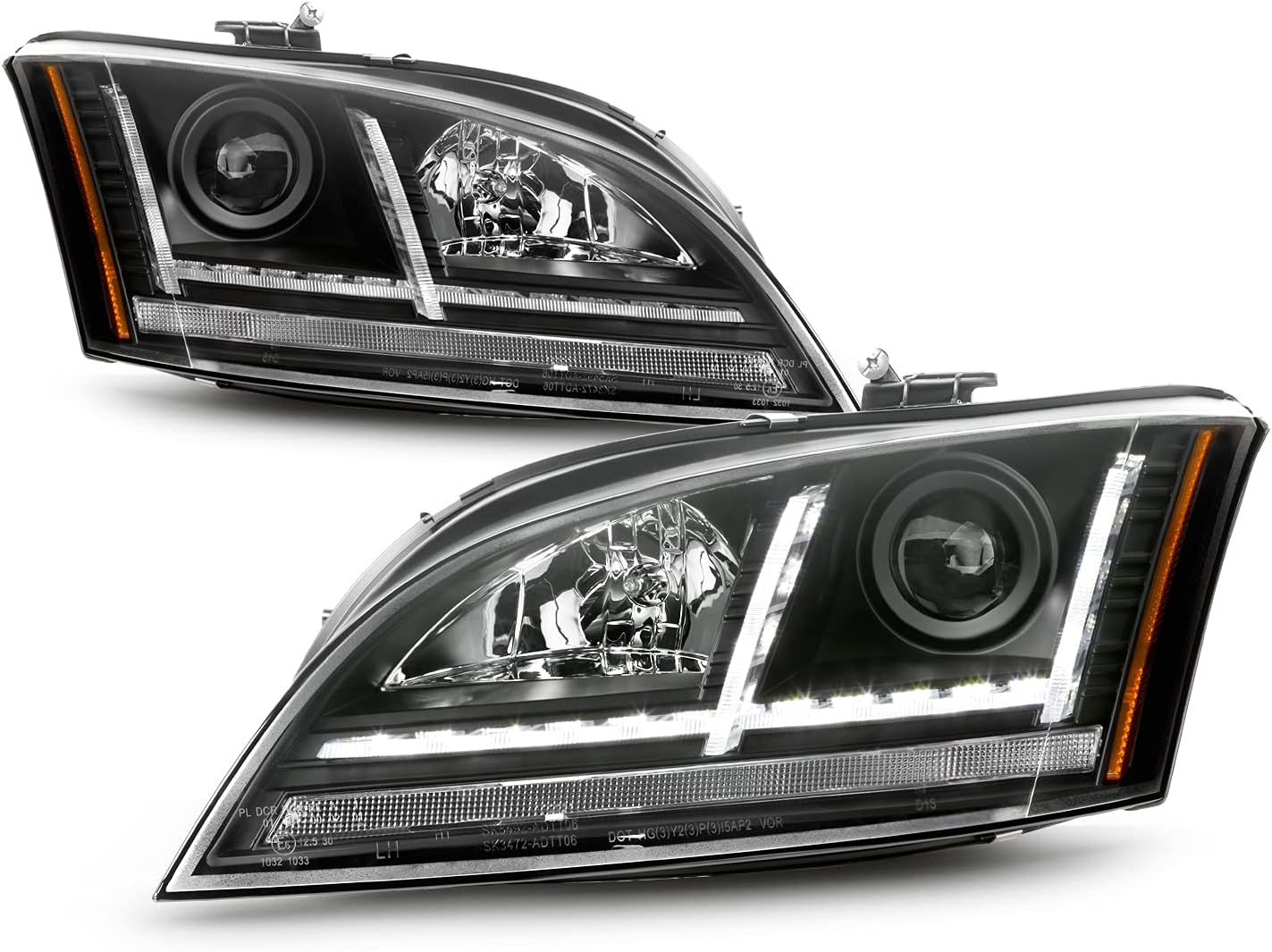 AKKON - [HID Xenon Model Fits 2008-2014 Audi TT [Sequential Turn Signal] Projector Black LED Headlights Driver+Passenger Pair