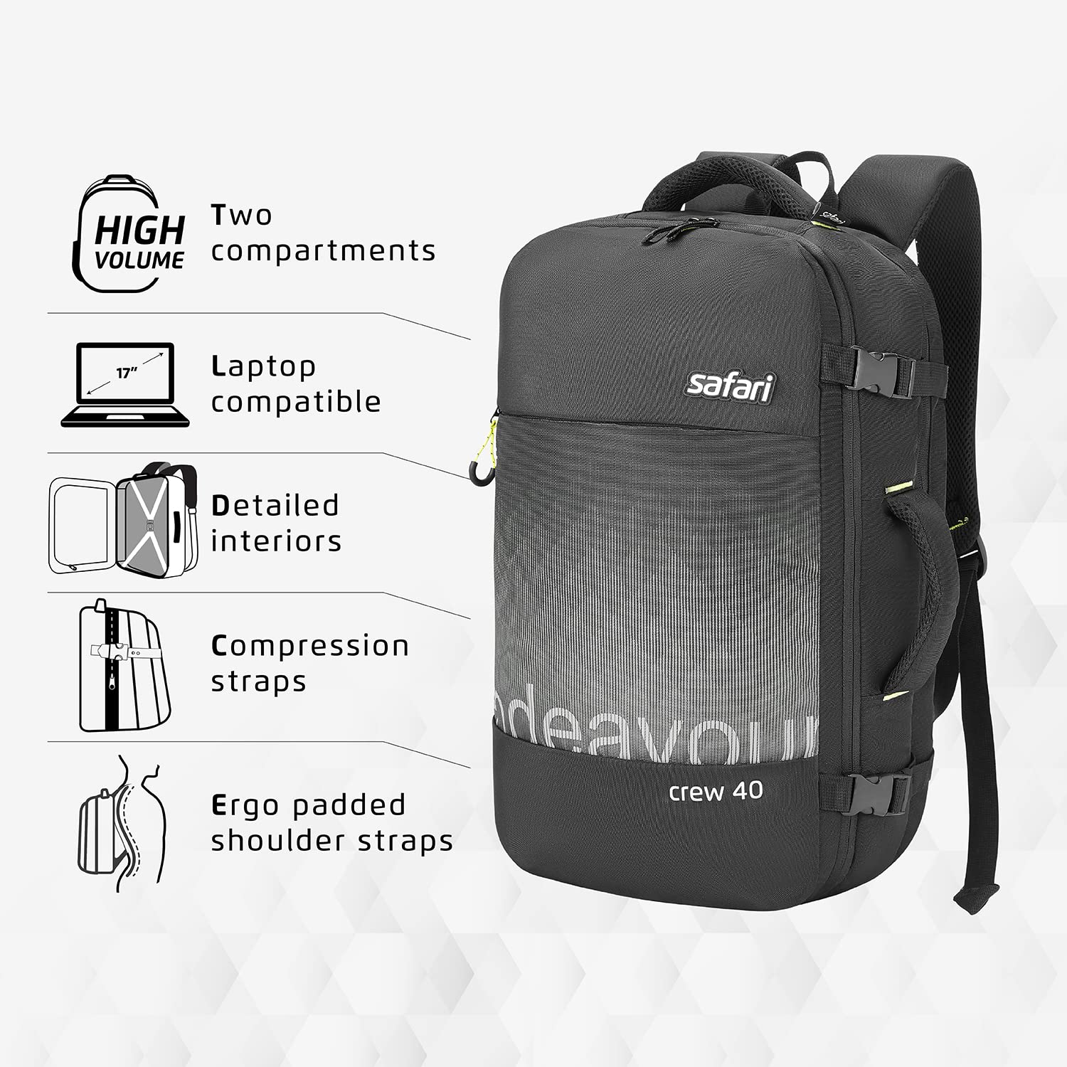 safari 40 litre backpack