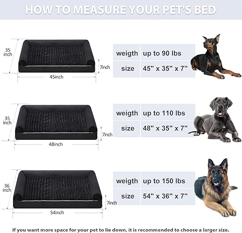 Miniatura 6 de BFPETHOME Jumber - Cama para perro XXL, cama ortopédica impermeable para perros extra grandes, cama para perros con funda lavable y parte inferior