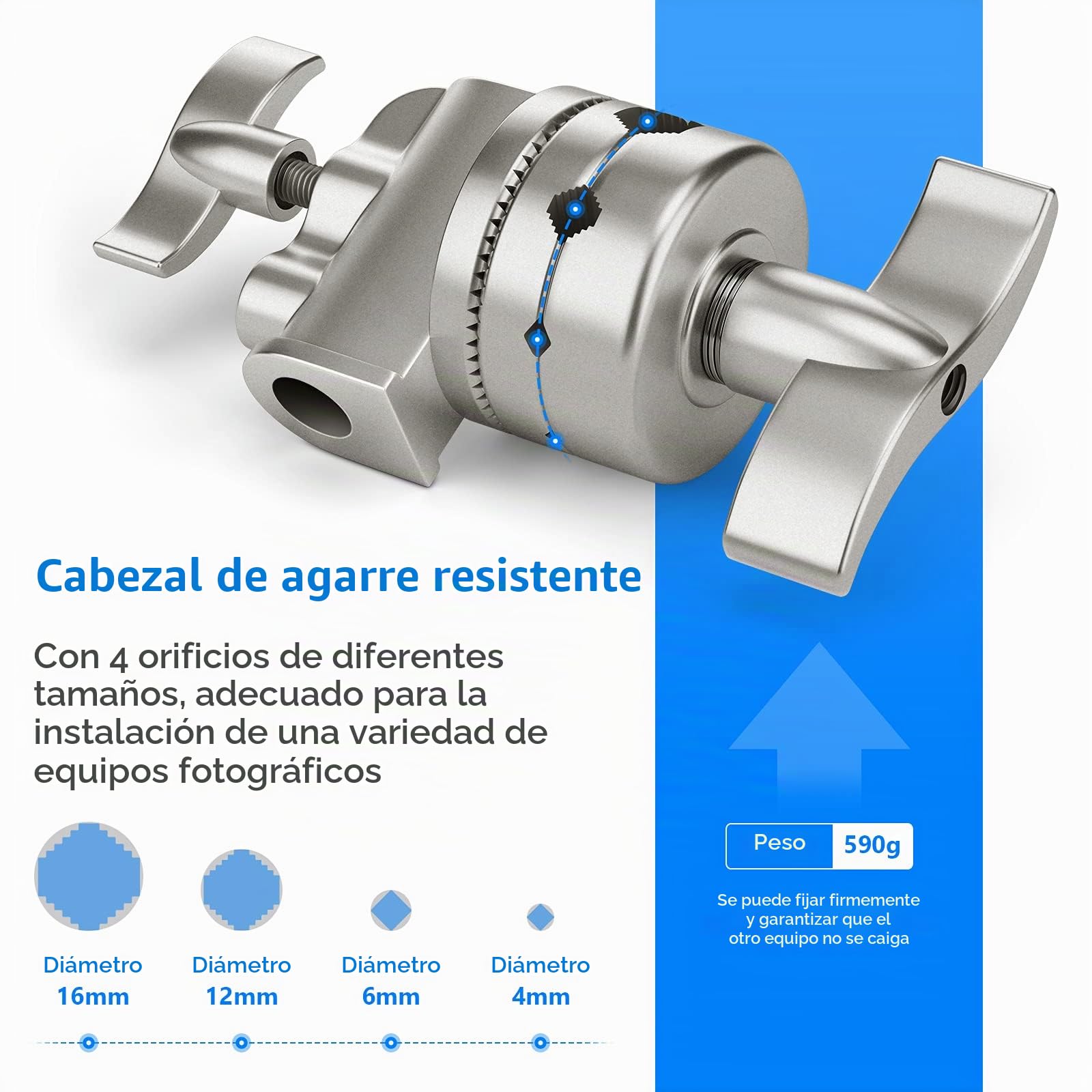 NEEWER Extension Grip Brazo Boom Brazo con 2 Piezas Cabezales de Agarre - 101,6 Centímetros Construcción de Aleación de Aluminio para Soporte de Luz