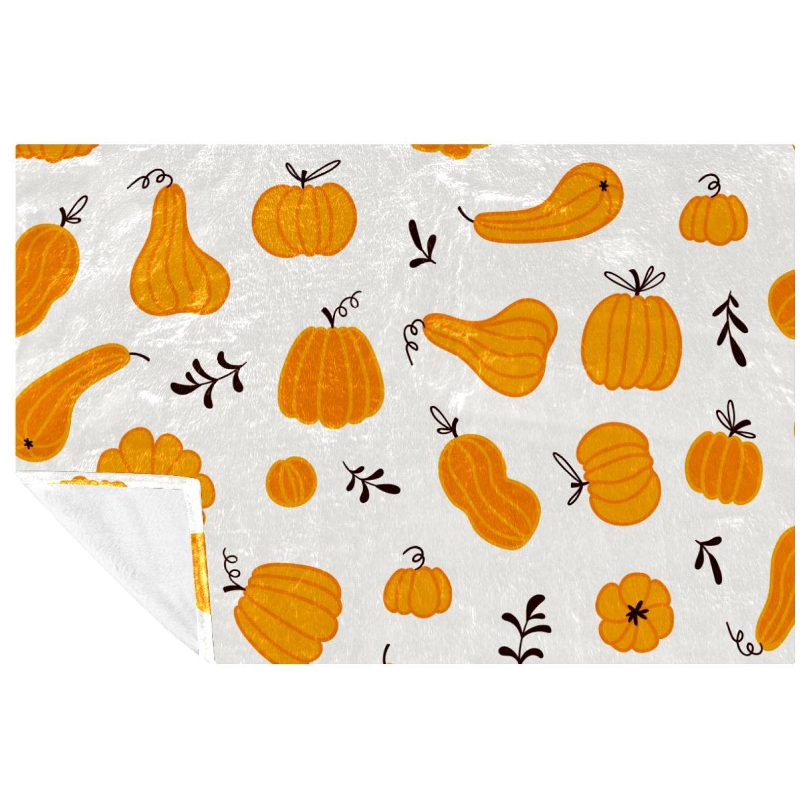 Couverture citrouille en tissu premium doux et chaud pour lit et canapé élégant