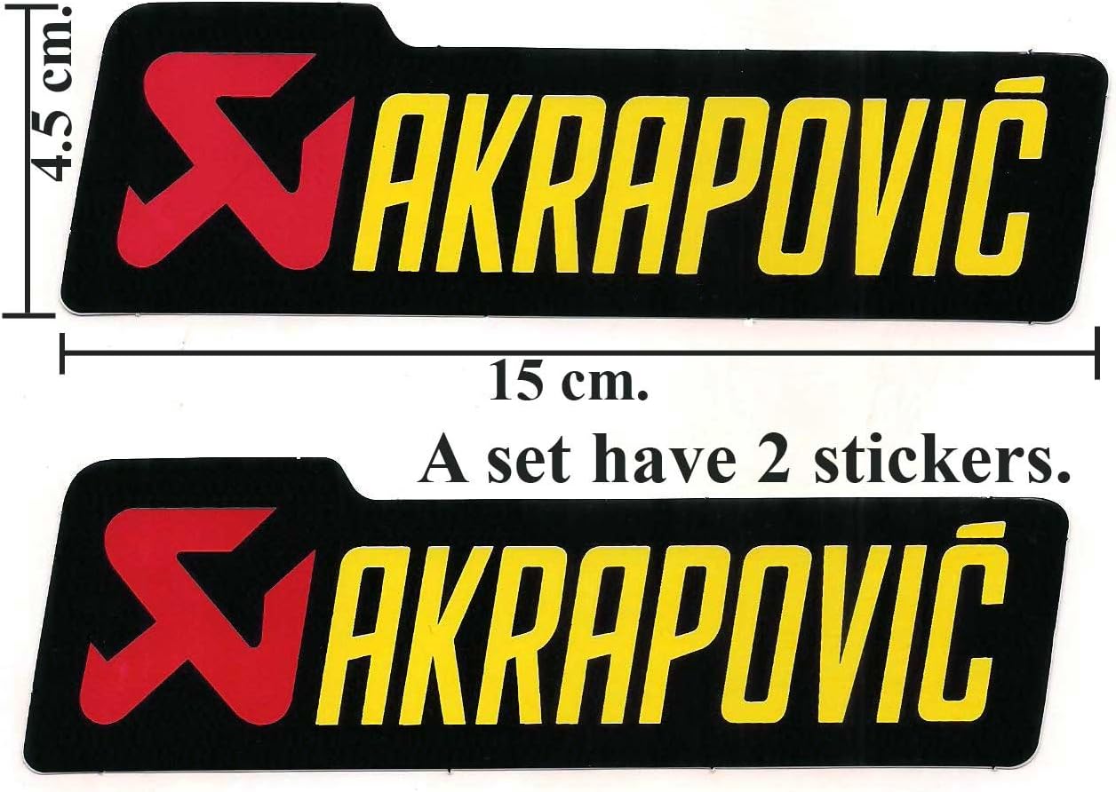 2x Sticker Decal Akrapovic Size 15x4.5 cm.