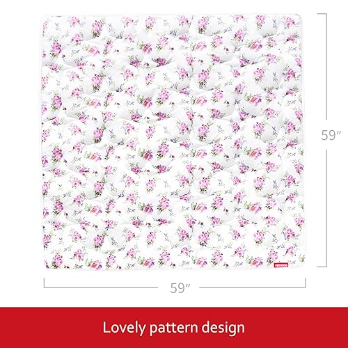 Miniatura 54 de Tapete para corralito de bebé de 47 x 47 pulgadas, tapete de una pieza antideslizante acolchado para bebé para jugar de 47 x 47 pulgadas, tapete