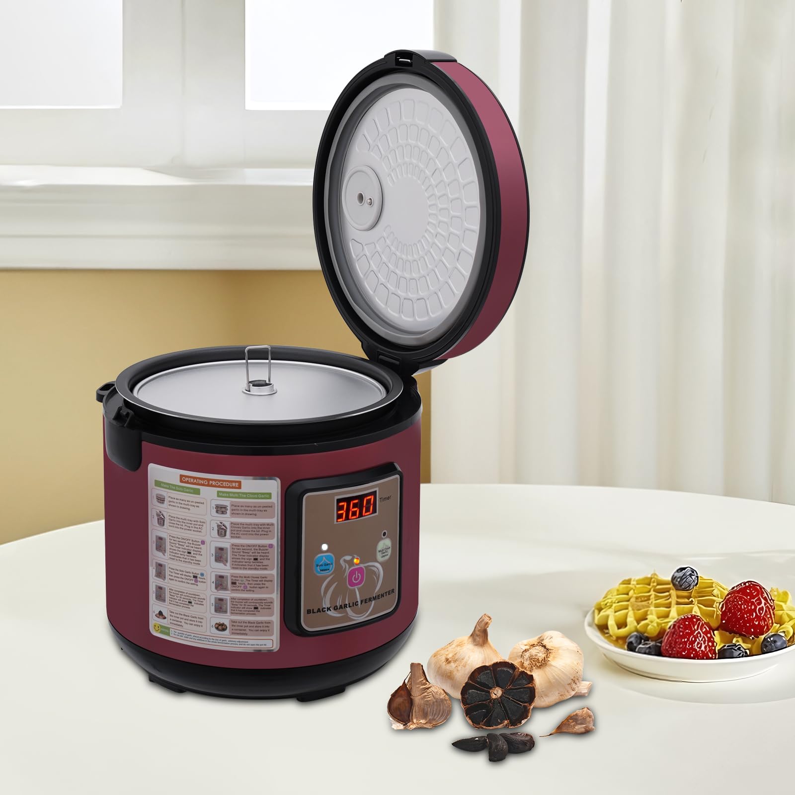 Automatischer Knoblauchfermenter Schwarzer Knoblauch Professioneller Fermenter 5L für Joghurt Natto und Kimchi mit intelligentem Temperaturprogramm 50-85°C