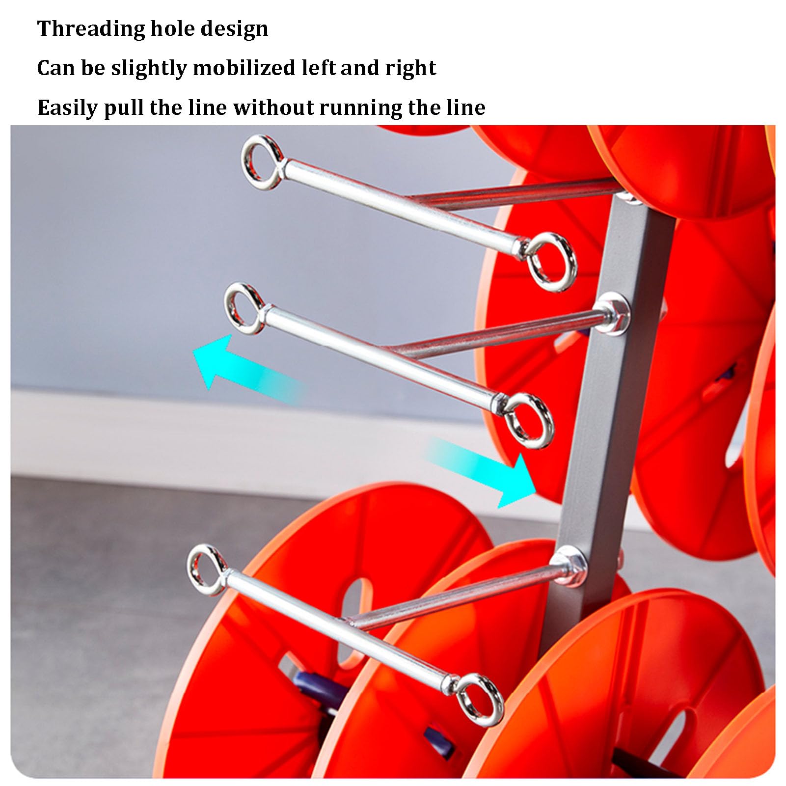 Dispenser per bobine di cavi con ruote, svolgitore di filo resistente, contenitore multiasse per elettricisti, spinner per cavi industriali e organizer