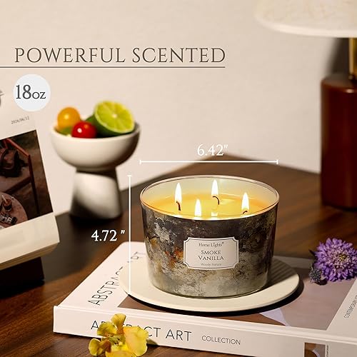Miniatura 2 de HomeLights Vela de Tarro Grande  Velas Aromáticas de 4 Mechas de Larga Duración, Vela de Cera de Soja Natural de 18oz para Hogar Aromático, Regalos