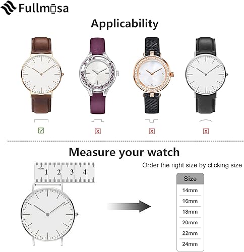 Miniatura 7 de Fullmosa Correas de reloj de cuero de 0.866 in compatibles con Samsung Galaxy Watch de 1.81 pulgadas, Galaxy Watch 3 de 1.77 pulgadas, Gear S3