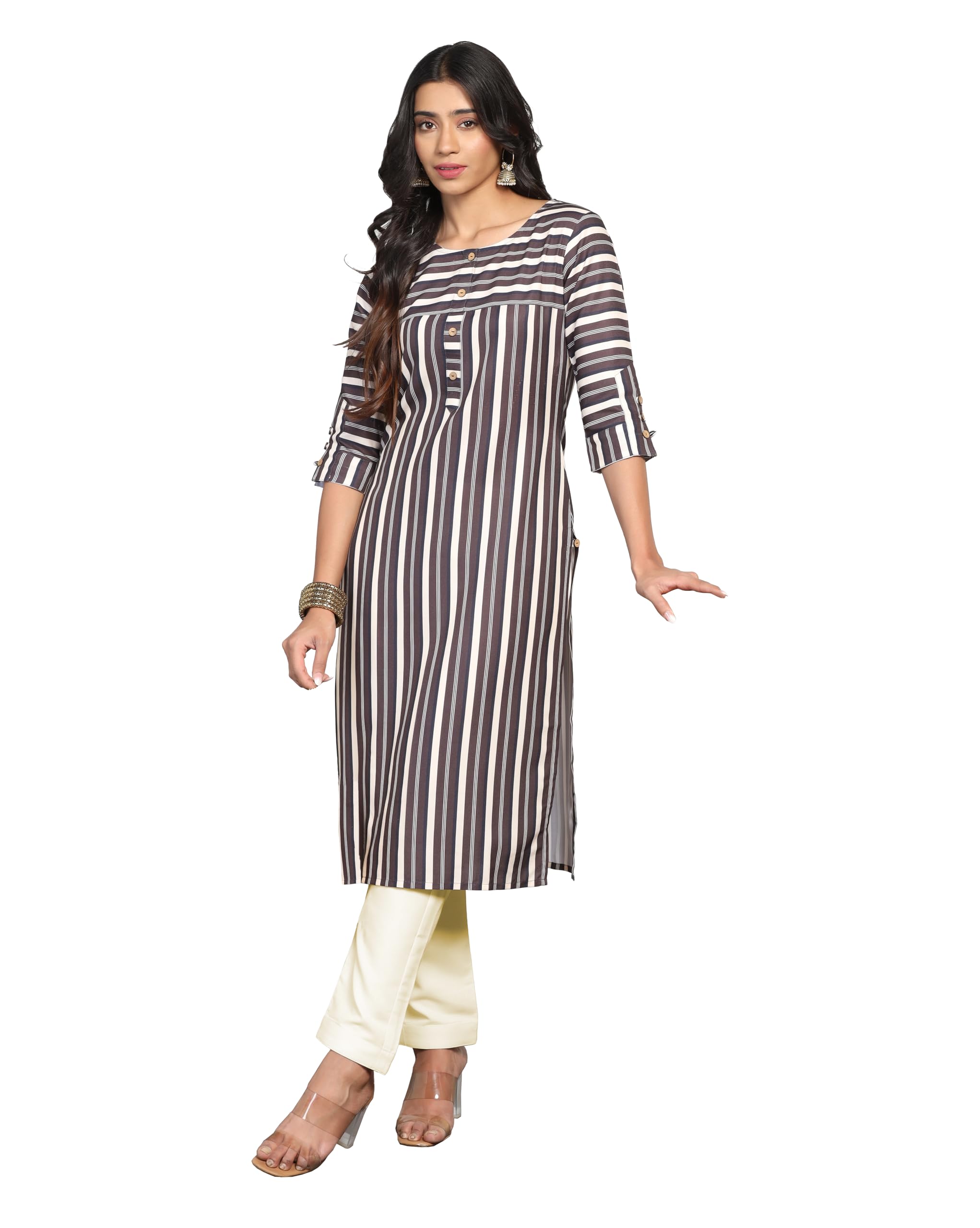 Tadkee Women Cotton Blend Printed Kurta With Pant (Nx-Kurti-Pant-Lining-110-Navy-Xl)