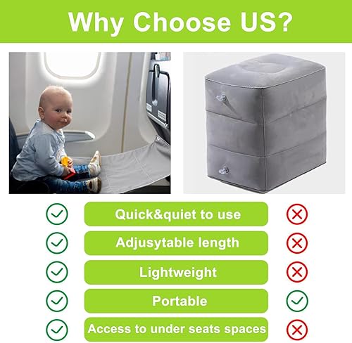 Miniatura 8 de Qivine Cama de avión para niños pequeños, cama de avión de viaje con cinturón de sujeción, extensor de asiento de avión de vuelo para niños, camas