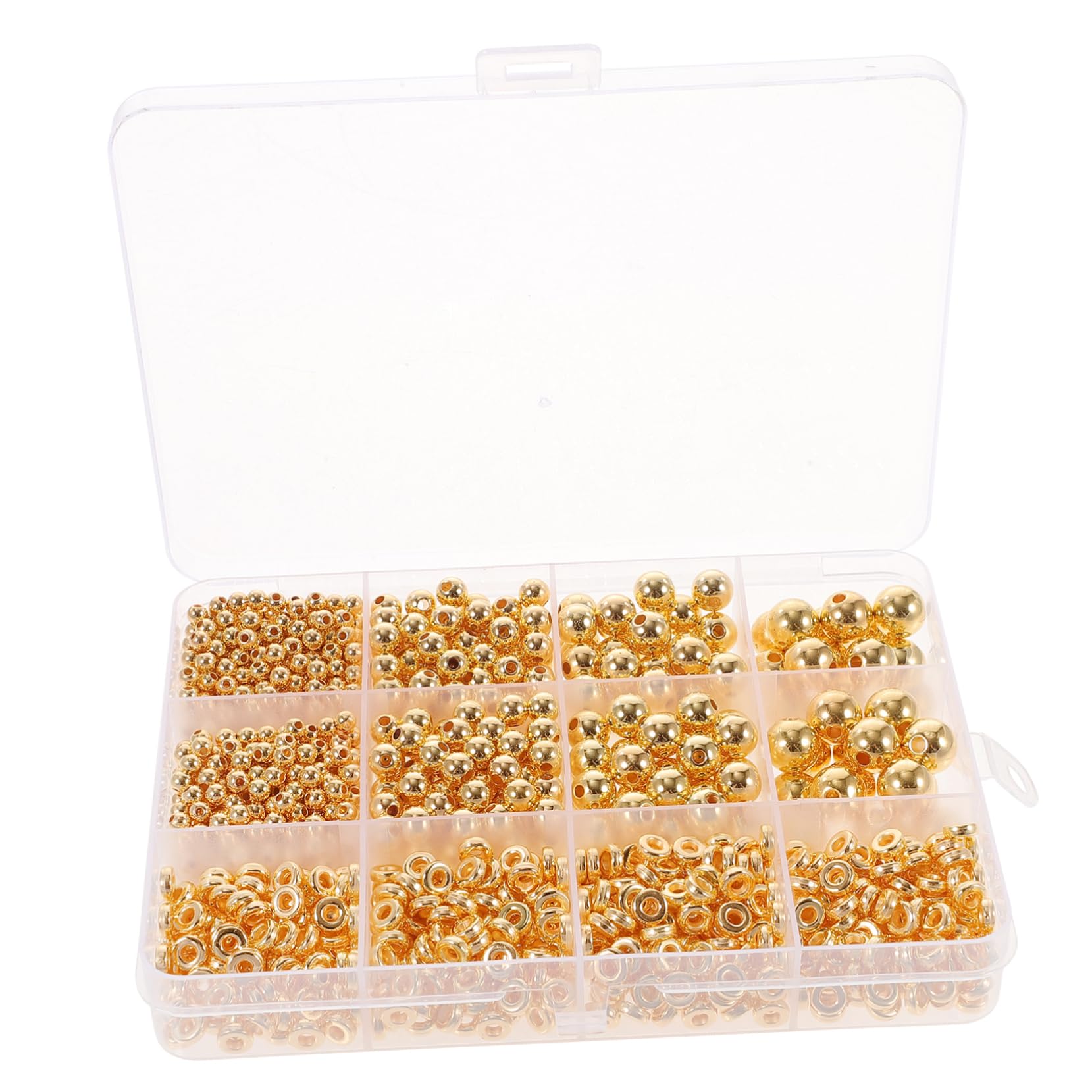 Angoily 3 Sätze Goldenes Perlenzubehör Armbänder Perlen Für Schmuckhersteller Schmuck Perlen Machen Uv Lose Perlen Abstandsperlen Zum Basteln Runde Lose Abstandsperlen Harz 1250 Stück * 3