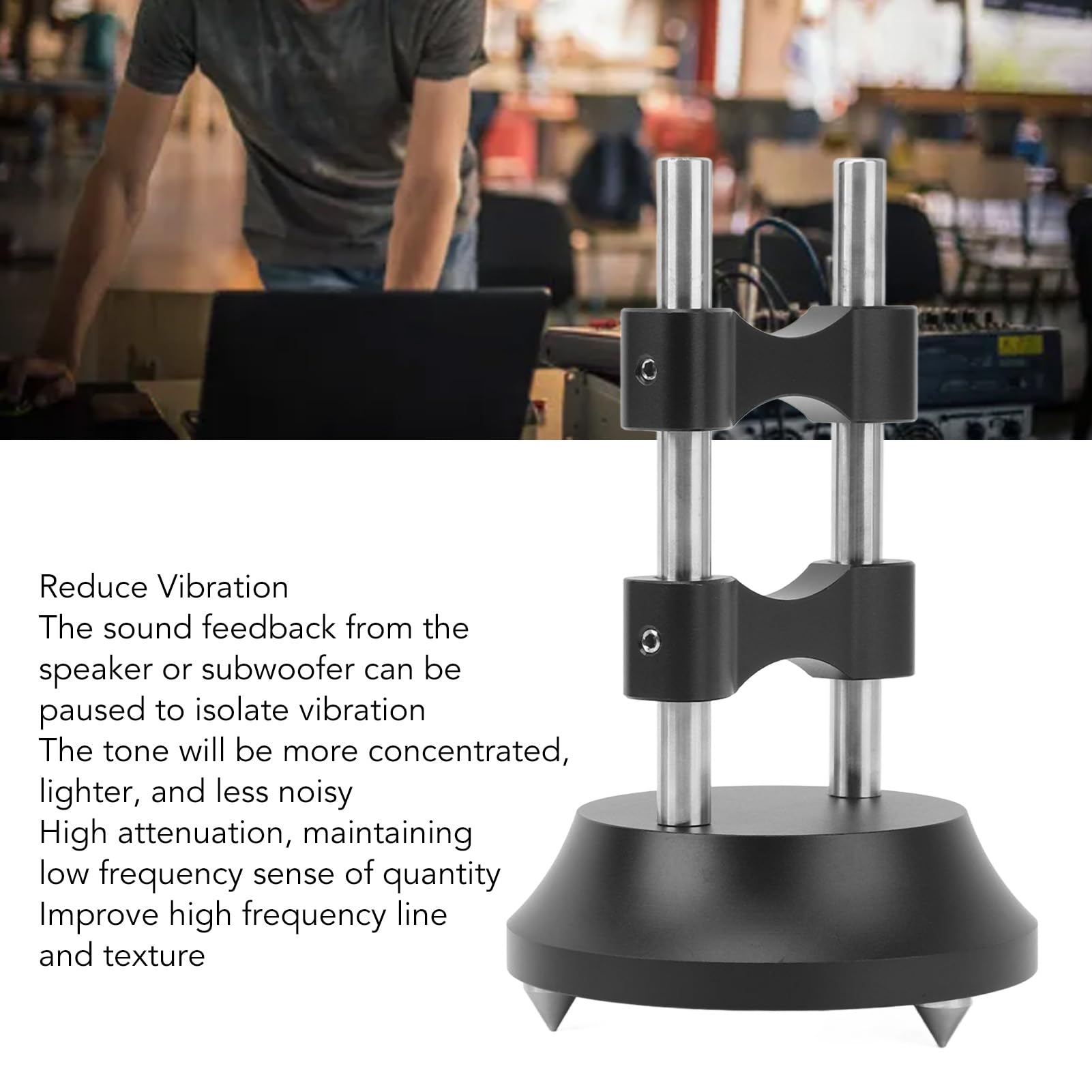 Supporto per Cavi HiFi, Supporto per Cavi in ​​lega di Alluminio Ammortizzante per Amplificatore per Altoparlanti, Lettore CD e DVD, Facile da Usare, Riduce le Vibrazioni,