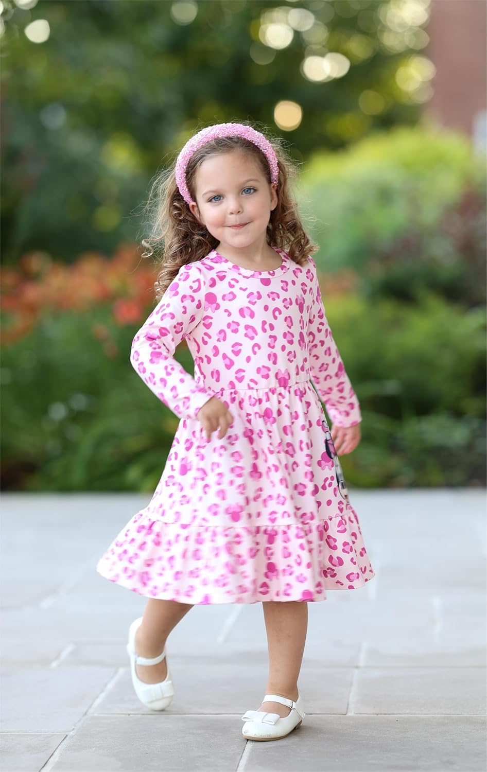 Disney Princess Frozen Elsa Minnie Stitch Floral Toddler Girl Dress Tiered Swing A-Line Kids Casual Fall Clothes 2-6 Years