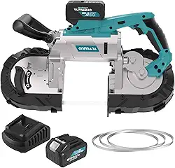 ONEMANA Serra de fita sem fio 5.0 BW2111-ODBS18V127-NA, serra de fita portátil para corte profundo com 6 velocidades ajustáveis (bateria incluída)