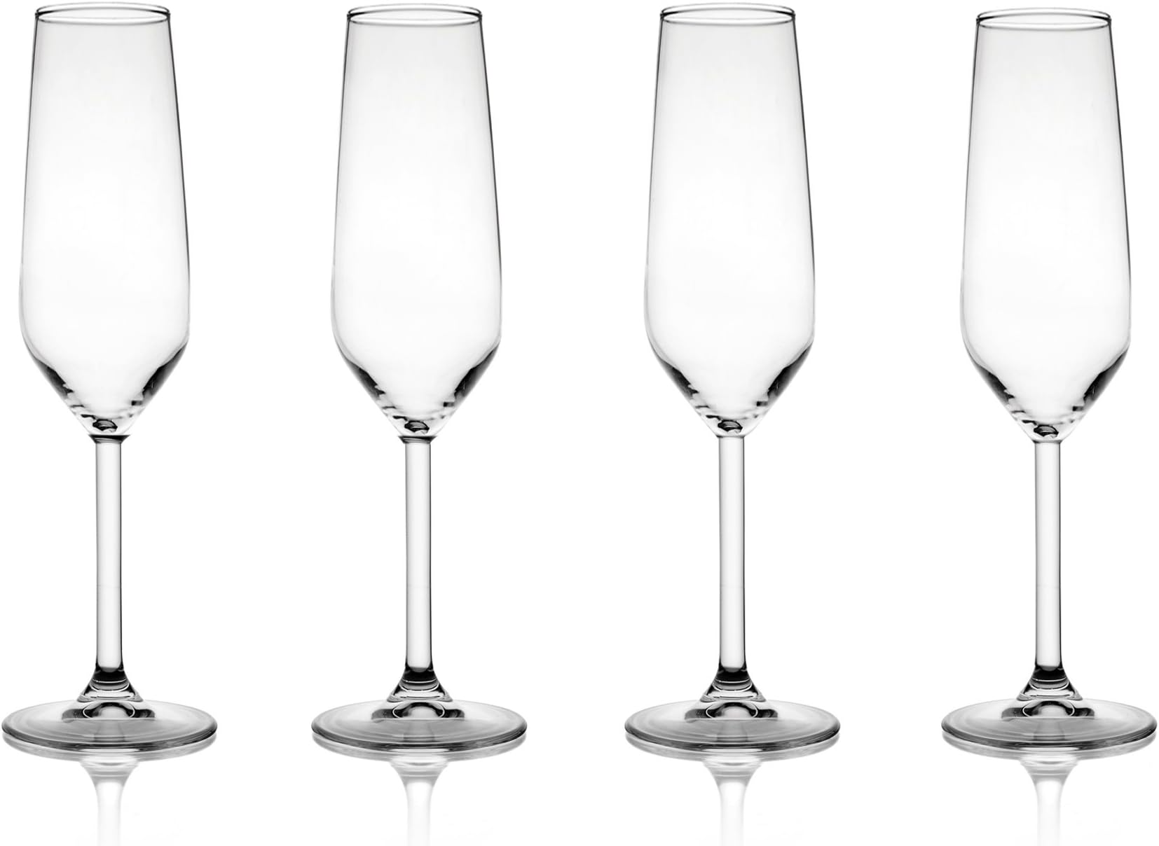 Fitz and Floyd Chateau 6.4 Ounce Champagne Flute Glasses-Set of 4, 2 x 2 x 8", Clear