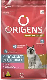Origens Ração Seca Para Gatos Sênior Castrado Sabor Salmão 3Kg