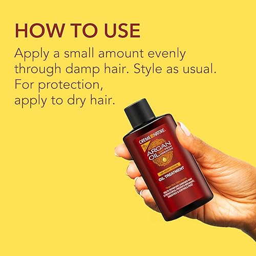 Miniatura 5 de Tratamiento de aceite de argán por Creme of Nature ayuda a reparar el cabello seco dañado evita roturas antiencrespamiento 3 onzas líquidas