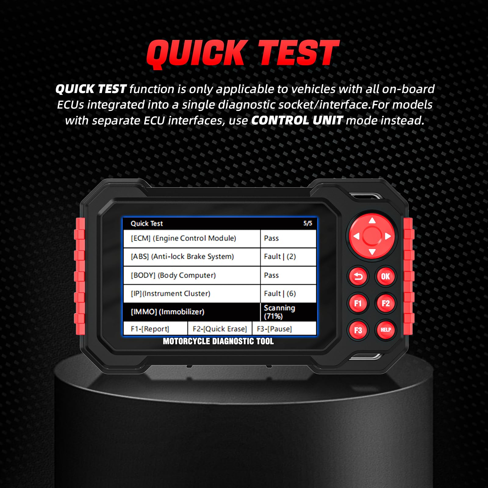 Outil de Diagnostic Scanner Moto M7, Lecteur de Codes OBDII Moto pour Système ABS avec Scan Automatique & Détection Instantanée VIN pour Honda Harley 70+ Marques 100 Fonctions de Service