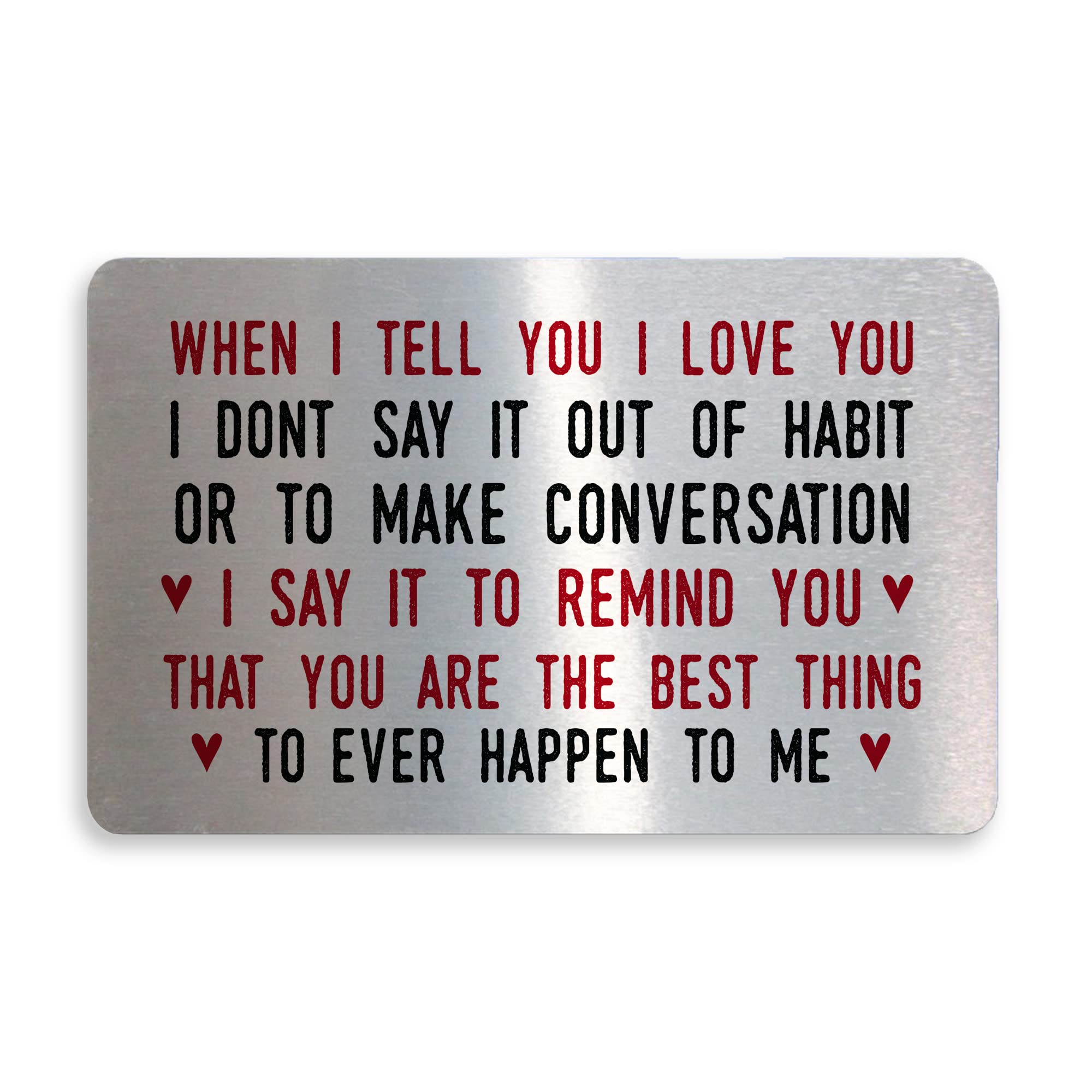 Special Anniversary For Boyfriend Husband Metal Card Special Wallet Insert For Him Her