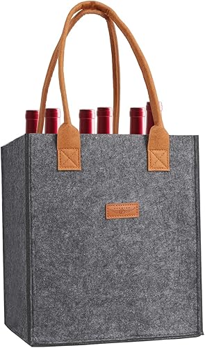 LIFEBEAUTY Bolsa de vino para 6 botellas, aislada, térmica, acolchada, para transportar botellas de vino, para viajes, picnic, gran regalo para los