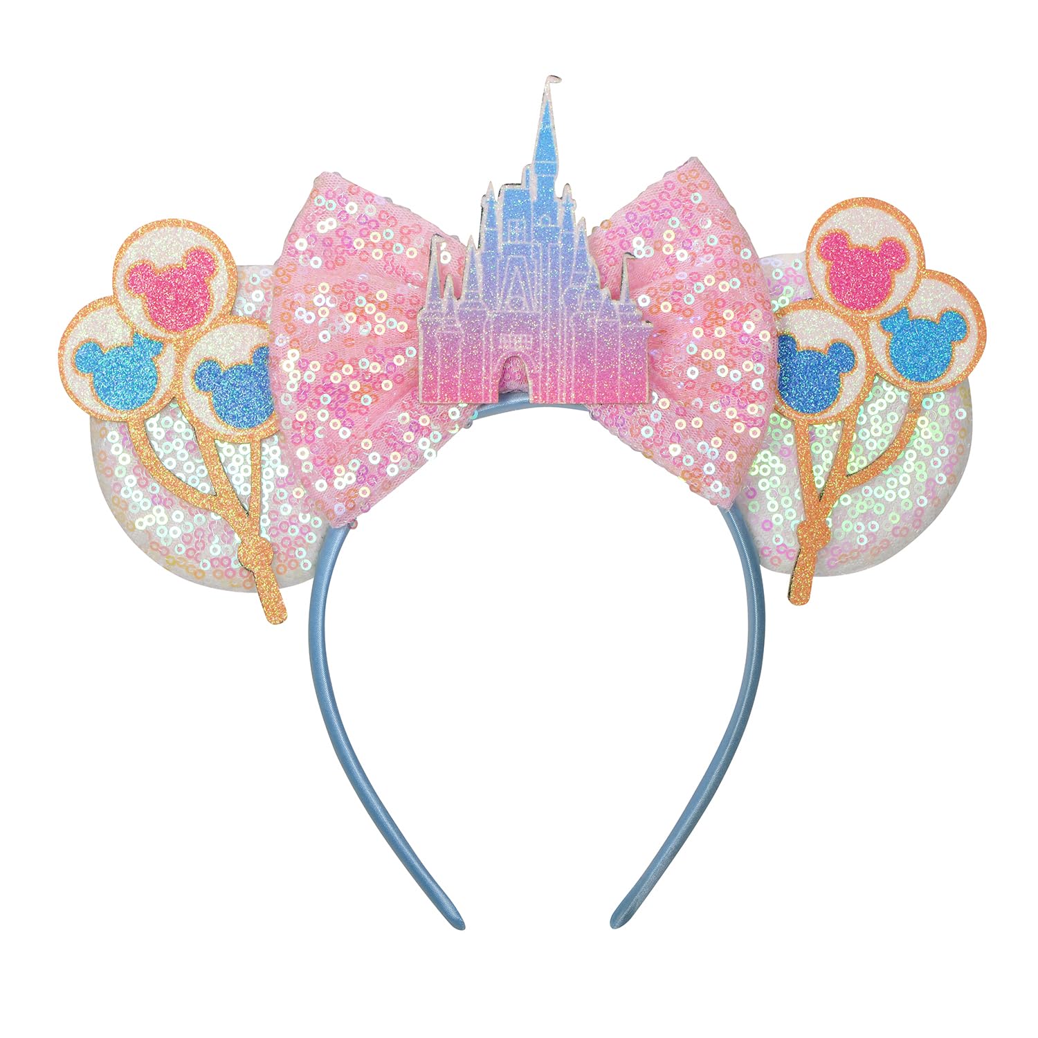 Eissya Minnie Ears Headband, Fashion Headband, Hairtie (Birthday-Castle, Medium)