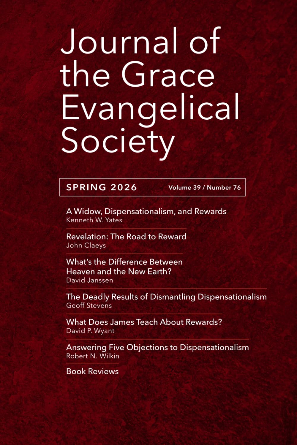 Journal of the Grace Evangelical Society (Spring 2026)