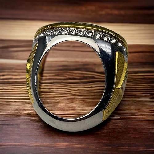 Miniatura 5 de Legacy Rings Paquete de 1 o 12 campeones de campeonato de campeonato de campeonato de béisbol de sóftbol o finalistas en tono plateado transparente