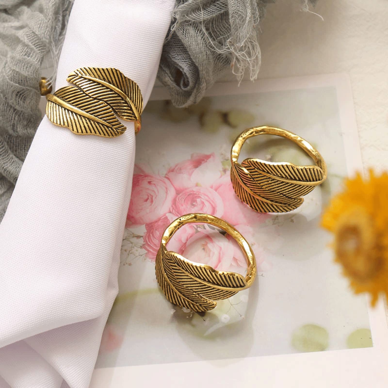 Serviettenringe aus Edelstahl mit Schnallen für Festliche Tischdekorationen zu Weihnachten, Thanksgiving und Anderen Anlässen, in Gold und Silber.,A