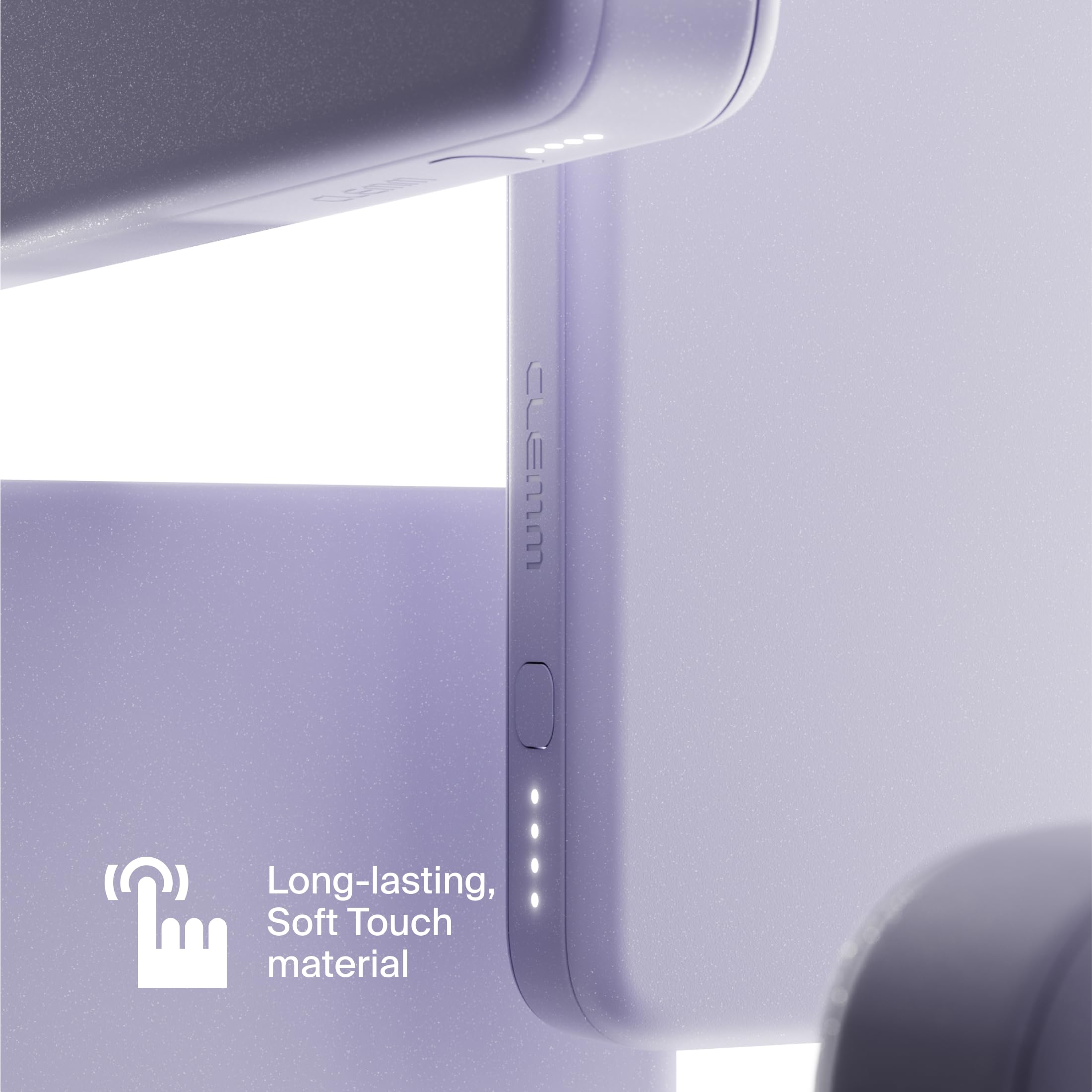 Clemm Caricabatterie portatile 10K mAh Dual Port (USB-A, USB-C) Ricarica rapida Power Bank per iPhone 16/15/14, Samsung Galaxy, iPad, Google Pixel e altri, lavanda