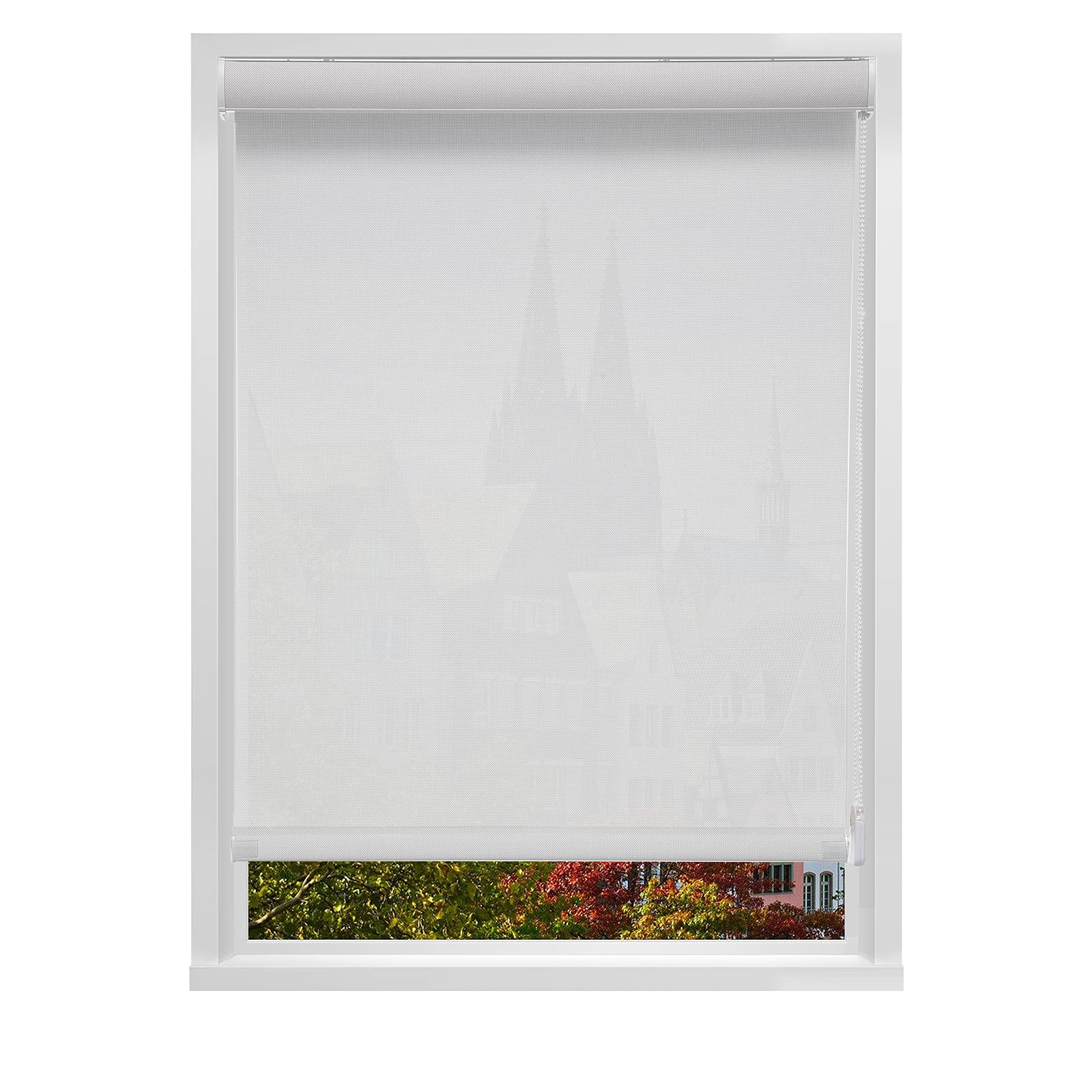 Incomplete Custom MYshade Light Filtering Roller Window Shades Corded Electric Roller Shades for Windows Waterproof Fabric Easy to Install