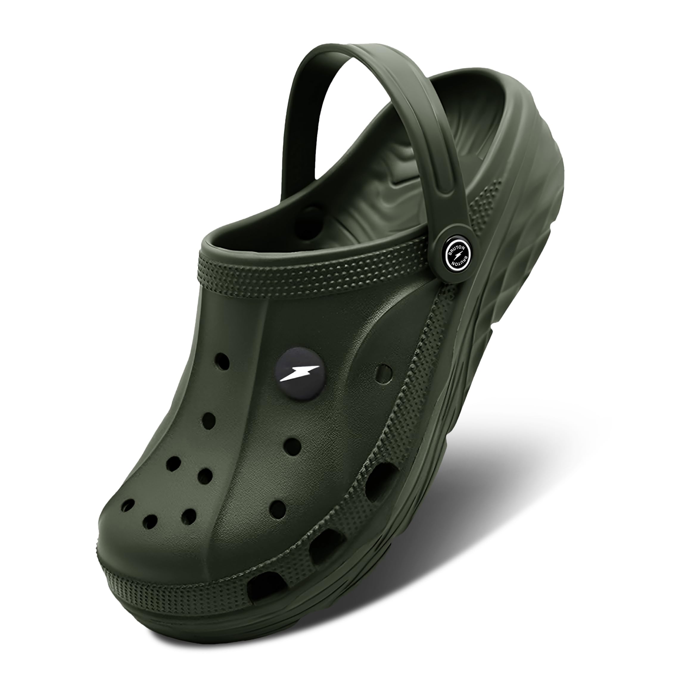 bruton Extra Soft Men's Classic Casual Sandals/Clogs Adjustable Back Strap | Lightweight & Comfortable | Stylish & Non-Slip | Waterproof & Everyday Mules for Men & Boys- Olive-picture-24