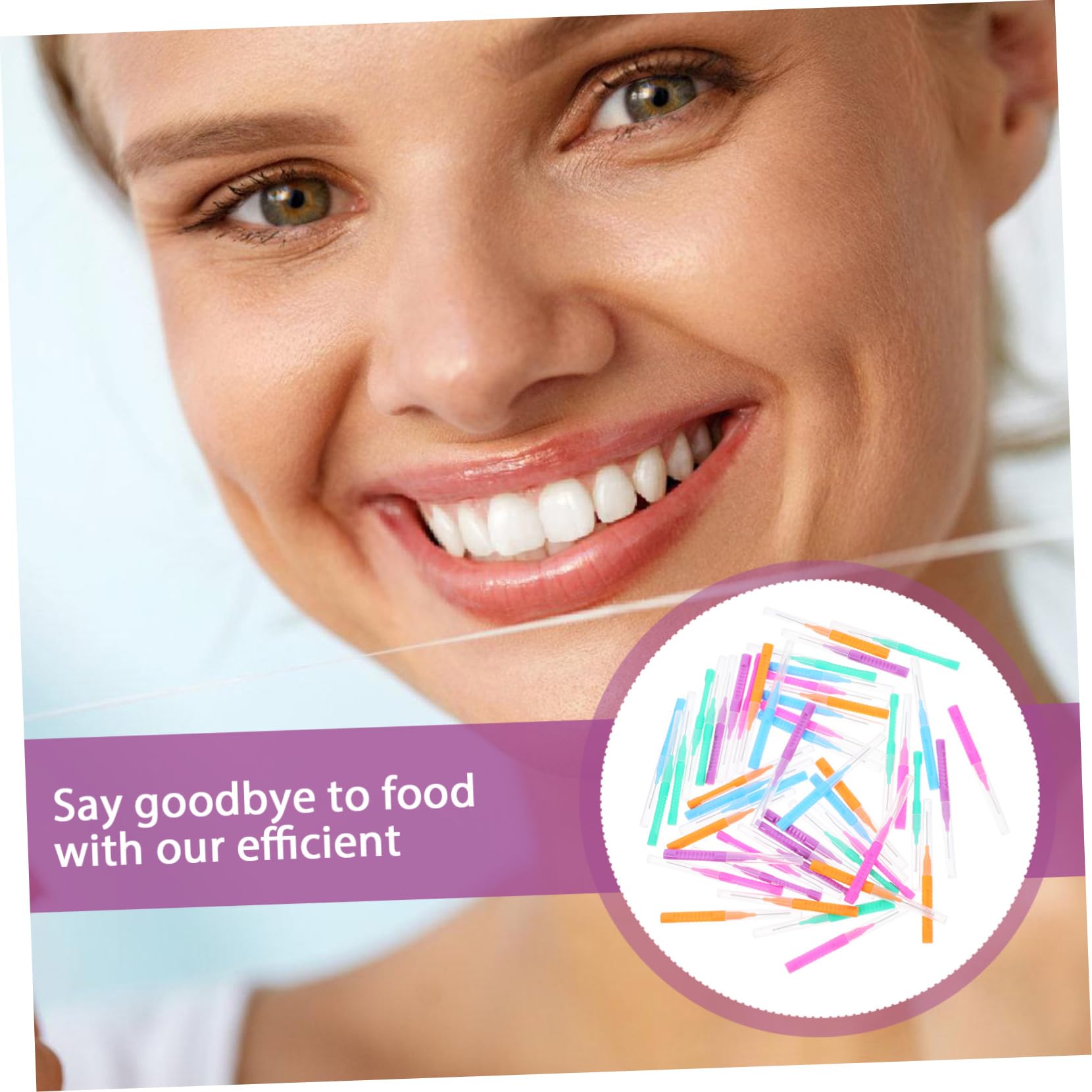 PLAFOPE 50pcs Interdental Brush Cleaner for Teeth Cleaning Picks Dental Kit Soft Bristles Travel-Friendly Safe Material