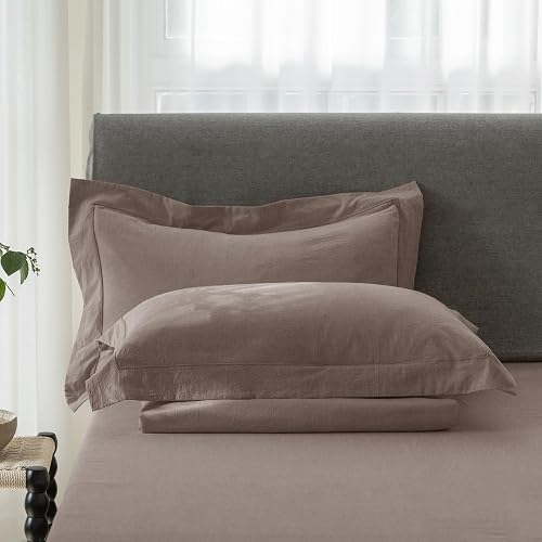 King Size Pillow Shams Set of 2 – 100% Cotton,
