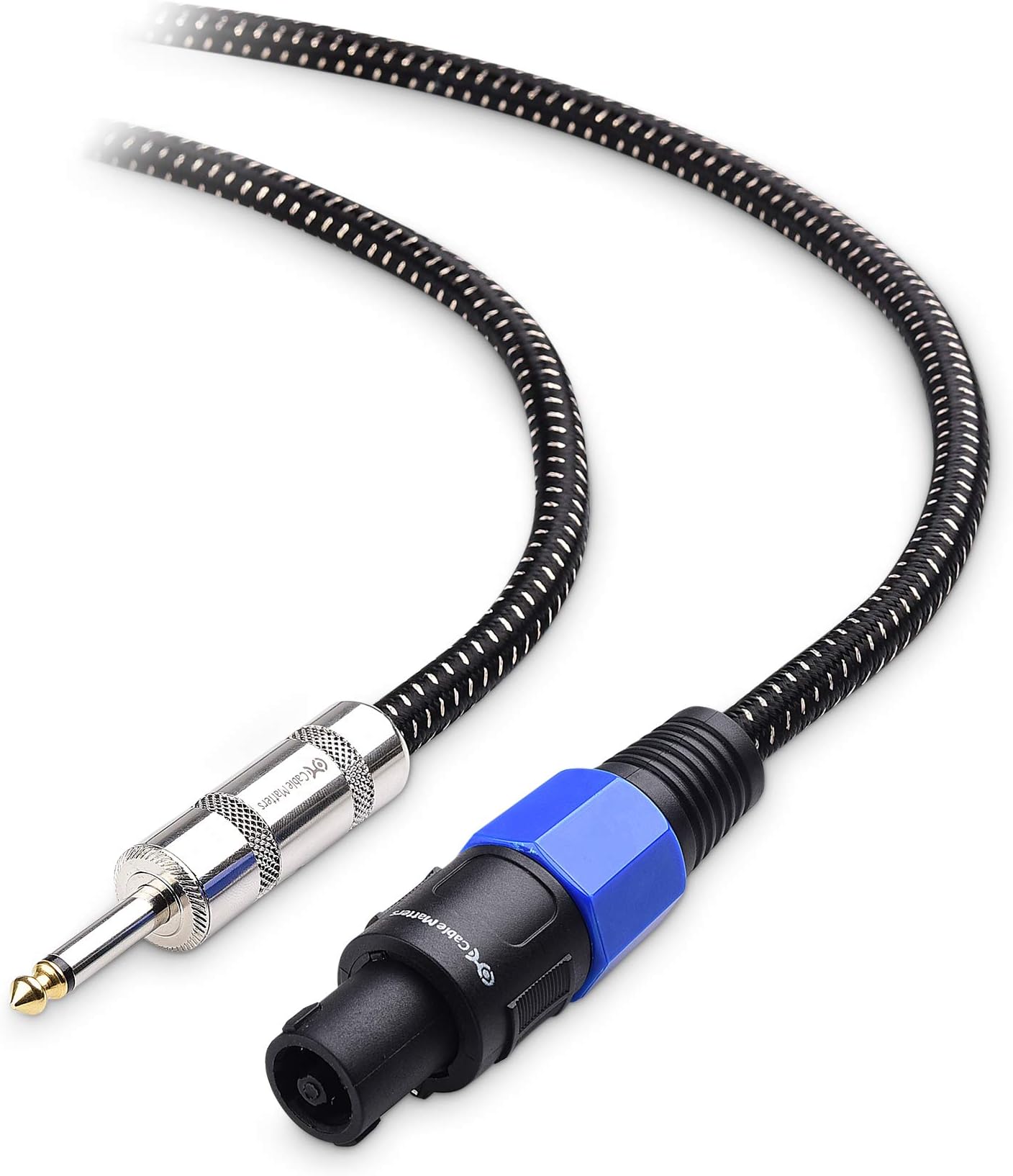 Cable Matters Premium Braided 12AWG 1/4 Inch TS to Speaker Cable 6 ft Compatible with Speakon NL4FC Port