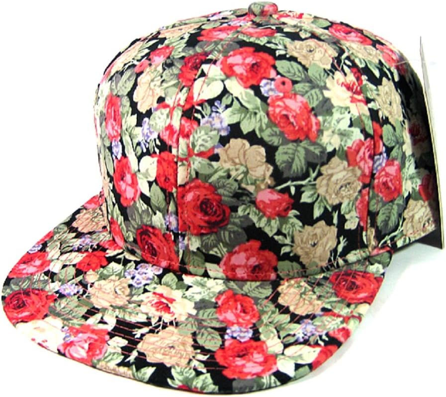 Rose Garden Snapback Floral Hawaiian Print Hat Cap