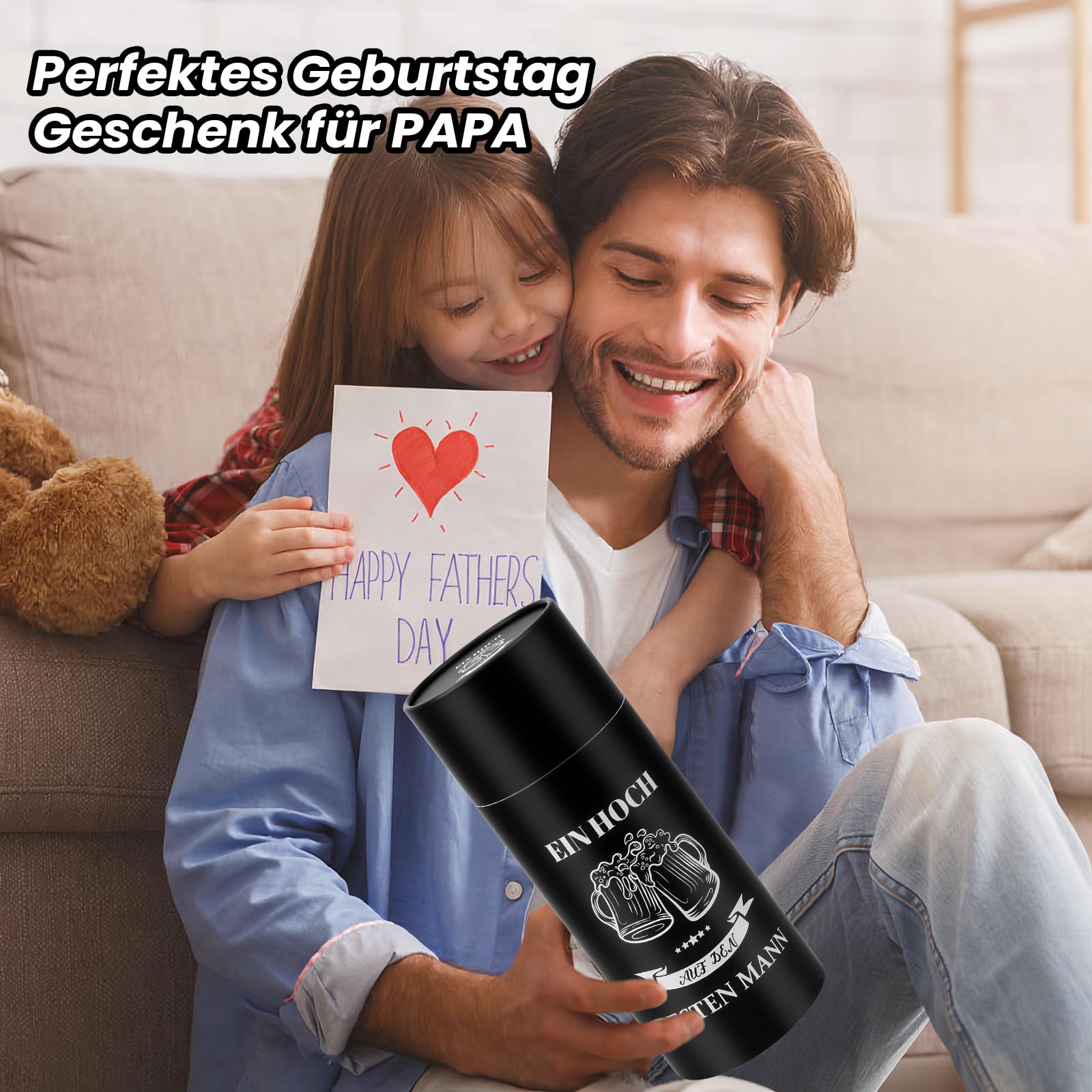 Papa Geschenk Personalisierte Bierglas Geburtstagsgeschenk für Papa 18oz Bierglas Deko Glas Männer Geschenk