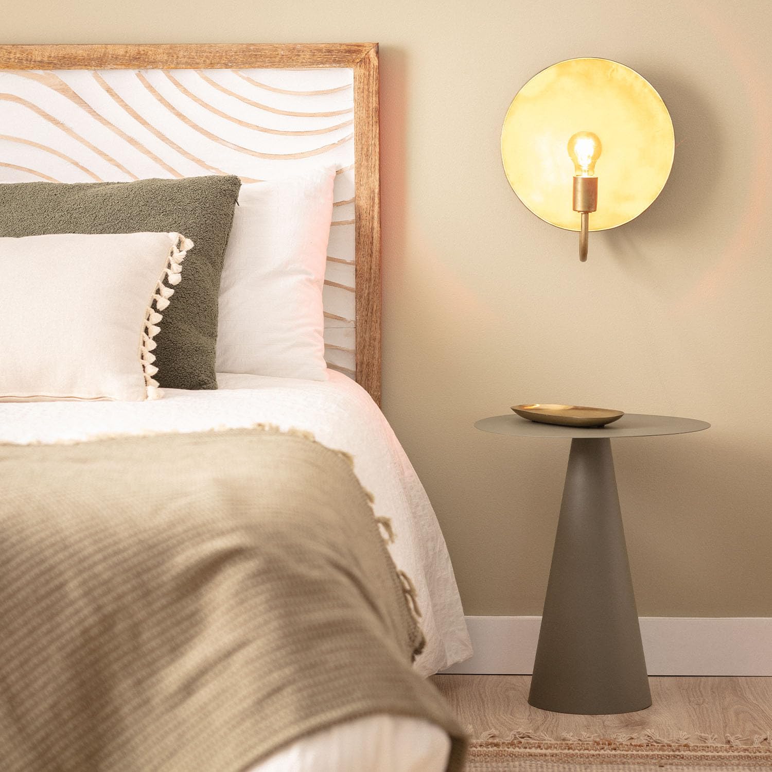 LEDKIA Lámpara de Pared Metal Anusha Dorado