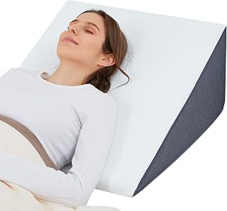 Touchutopia 10 Inch Bed Wedge Pillow - Cooling Memory Foam Triangle Wedge for Sleeping, Reading, Leg & Back Support - Removable Washable Cover