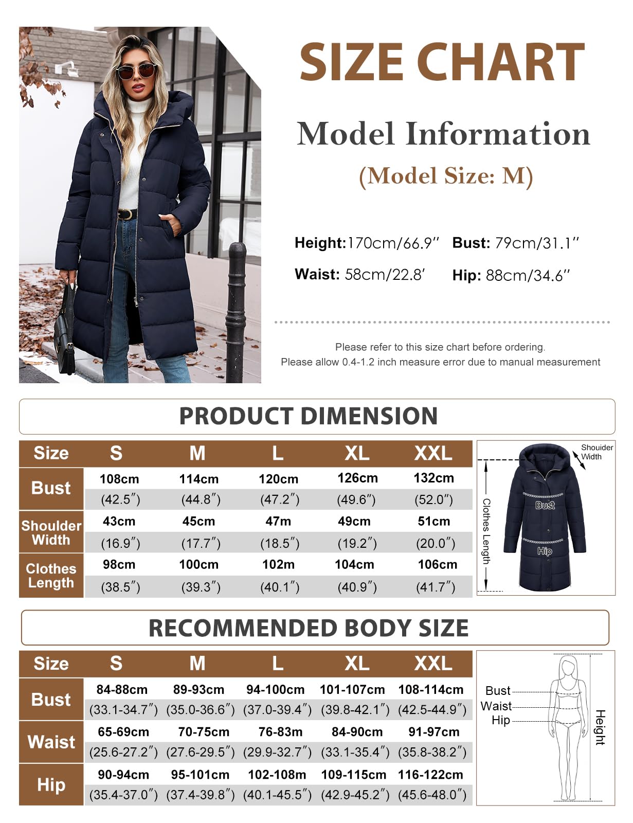 Cappotti invernali per donna-piumino con cappuccio caldo cappotto lungo invernale ispessito piumino alternativo Outwear