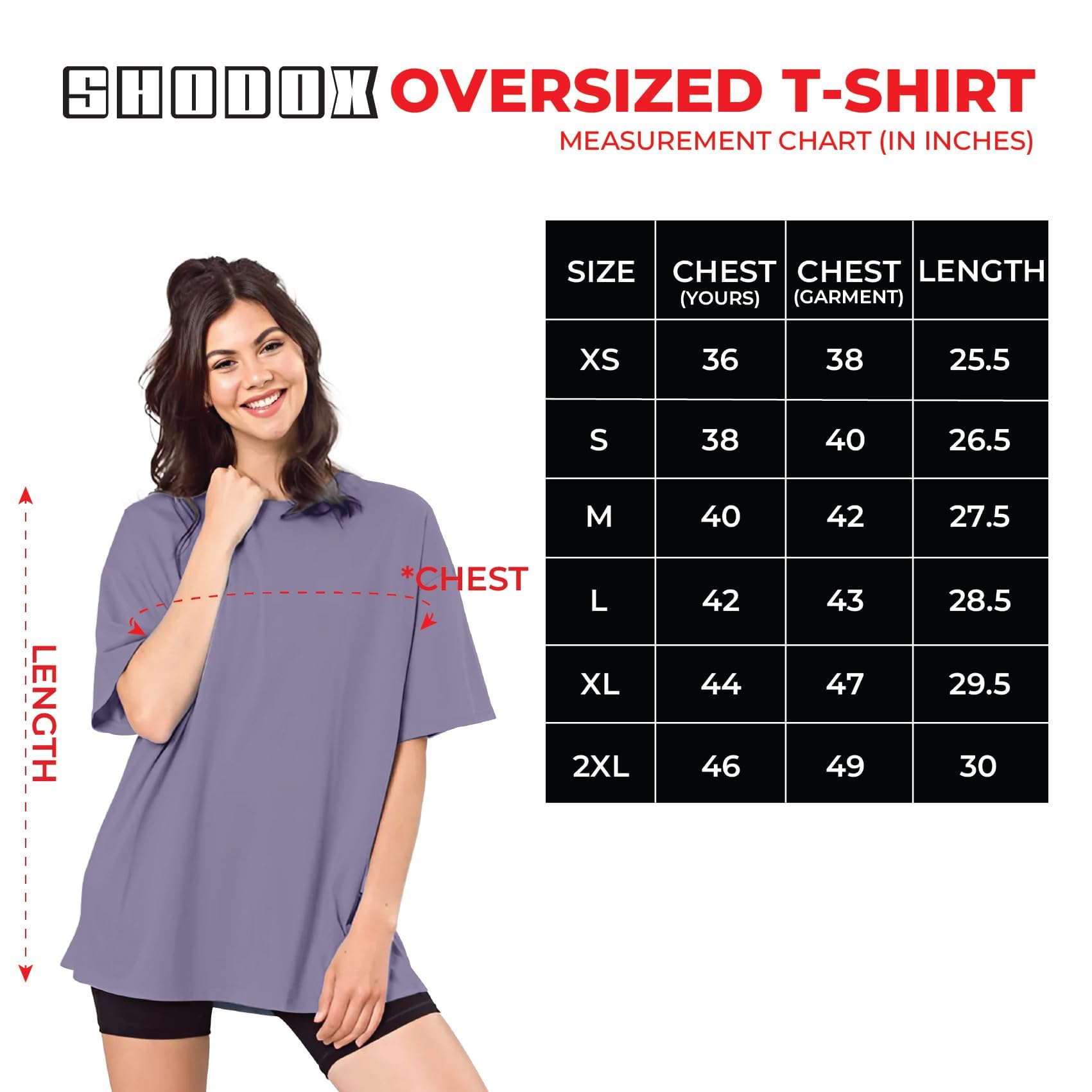 SHODOX® T-shirt da donna in misto cotone oversize con stampa a spalla bassa, morbida, traspirante e leggera, top elegante per ragazze con stampa grafica di alta qualità