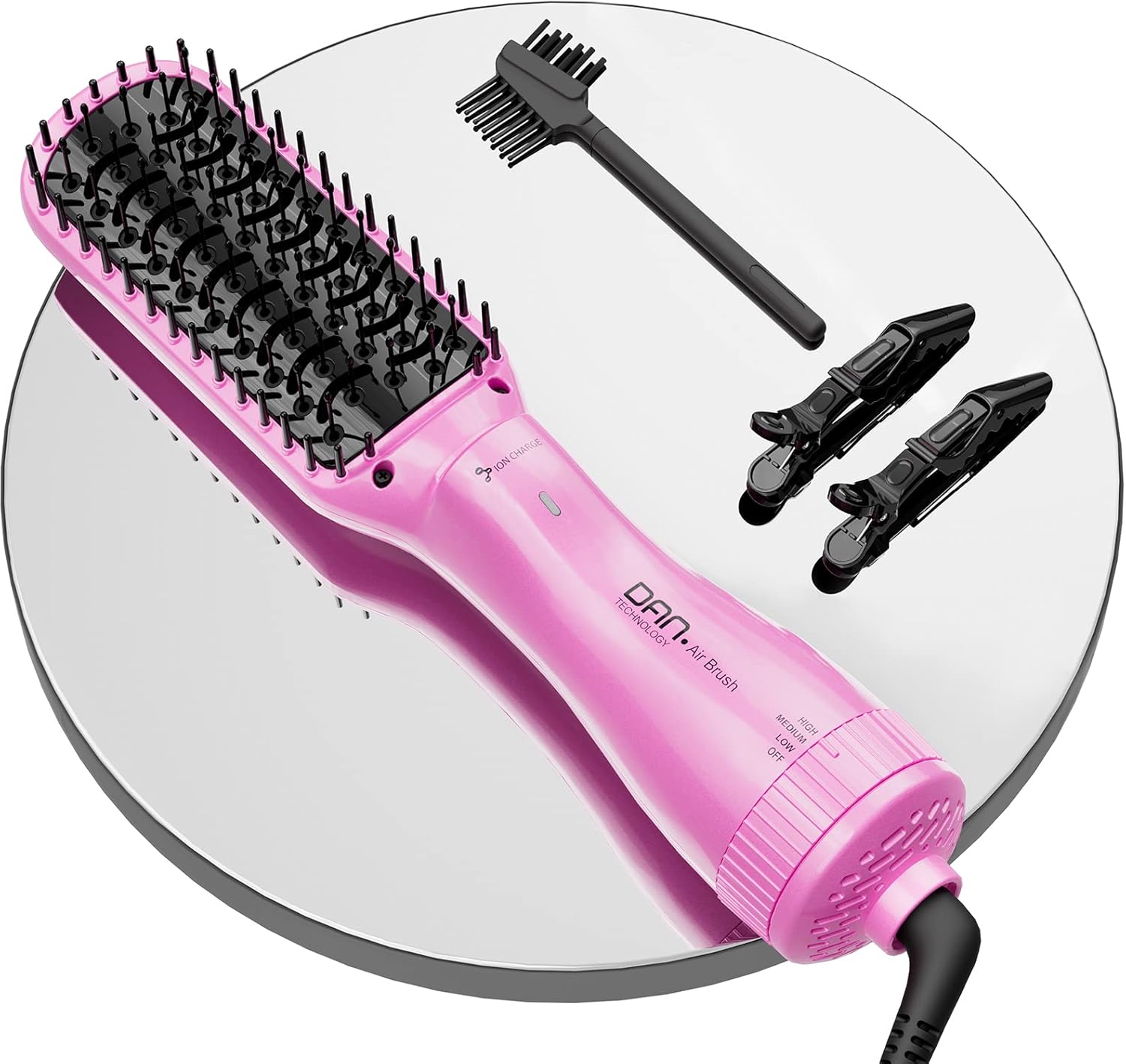Negative ion Brush Hair Dryer,3 in 1 Blow Dryer Brush, One