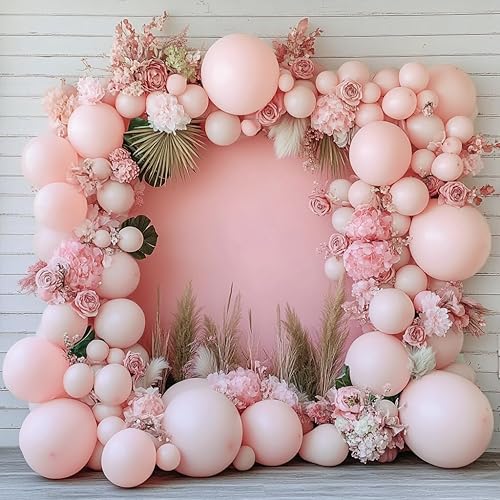 Miniatura 6 de Guirnalda de globos de color rosa pastel de doble relleno, globos de látex rosa claro, diferentes tamaños, 18125 pulgadas, kit de globos de macarrón