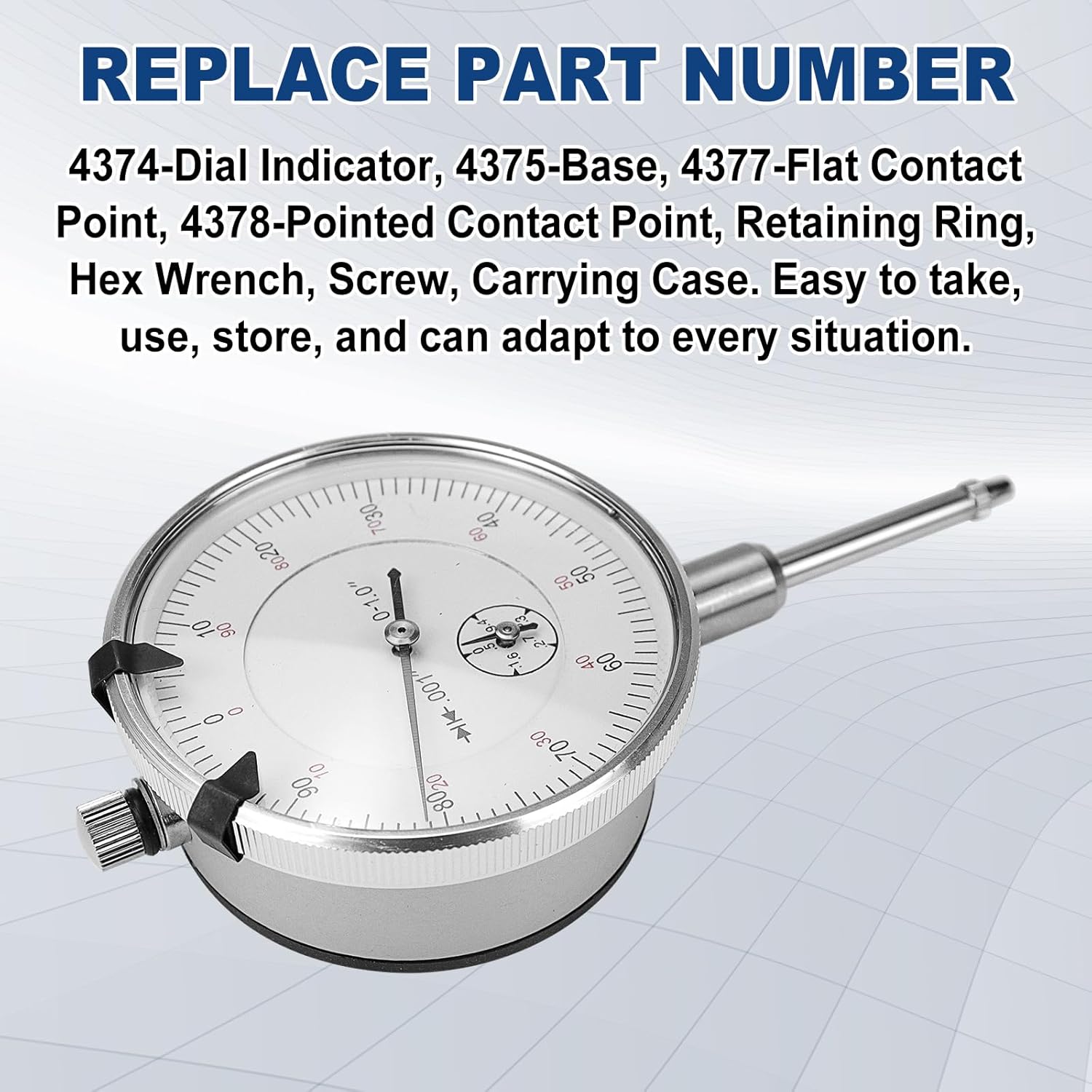 6434 Sleeve-Height Counter Bore Gauge - Compatible with All Diesel Engines Cylinder Bore Gauge Range: 0-1.00" Graduation: 0.001" Reading: 0-100