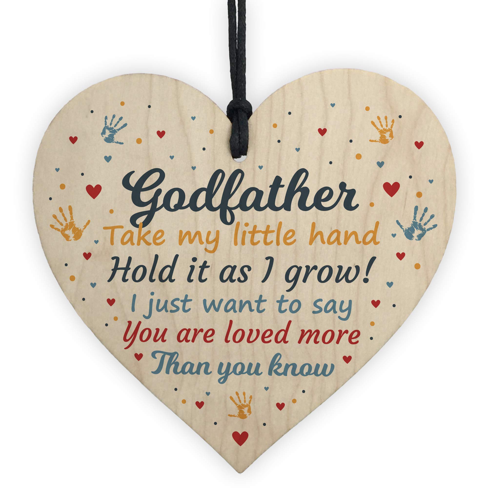 RED OCEAN Godfather Gifts Best Friend Wooden Heart Plaque Thank You Friendship Keepsake