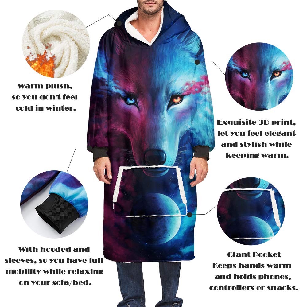 2 Set Coperta con Cappuccio Oversize, Felpa Gigante Coperta Indossabile con Cappuccio Donna Uomo, Modello Felpa Gigante Soffice e Confortevole con Cappuccio per Donne Uomini Adulti,#1