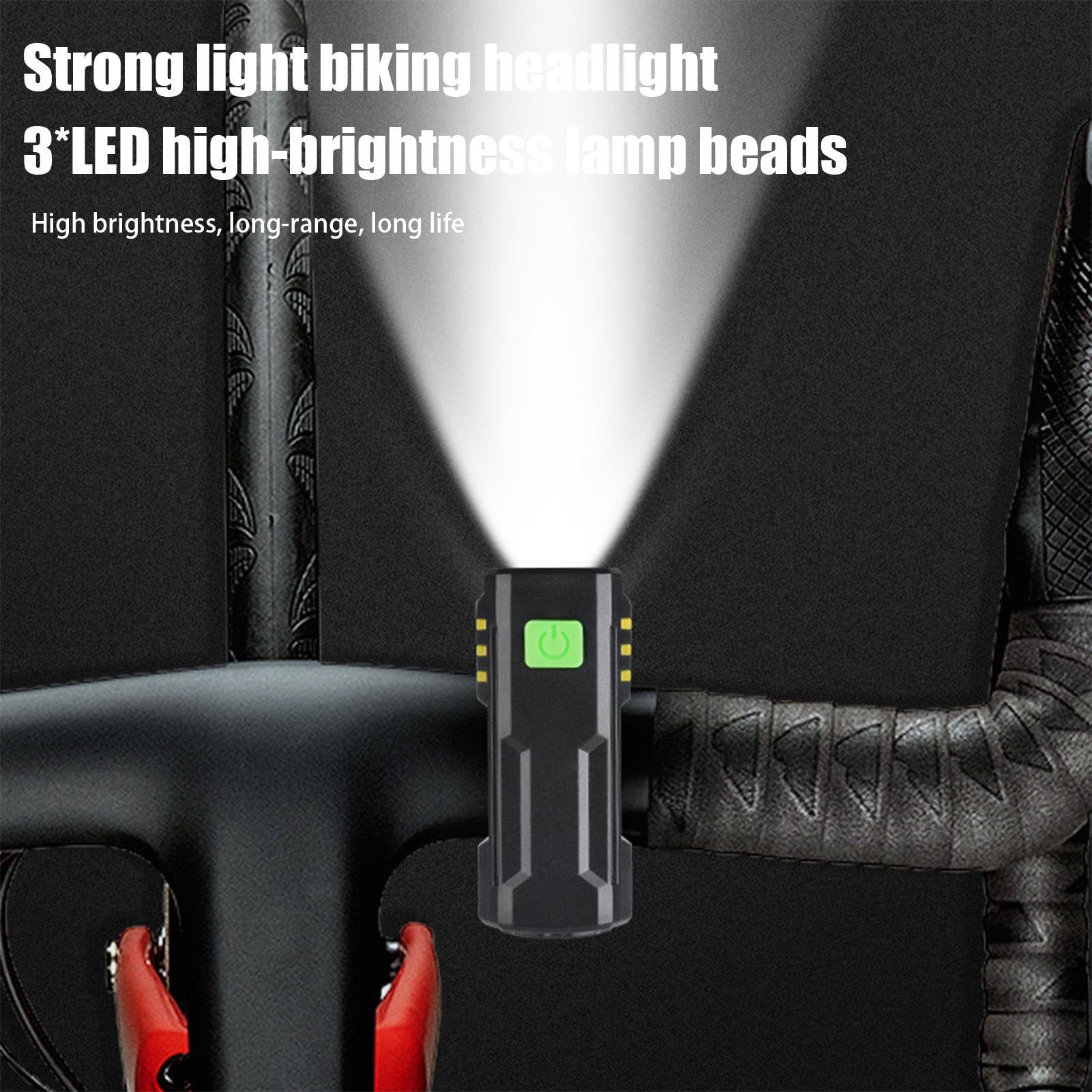 LED Cycle Headlight – Waterproof Rechargeable Front Bike Light with 3 Modes, Anti-Slip Mount | Bright Headlamp for Night Riding, Cycling Safety Accessories for Adults