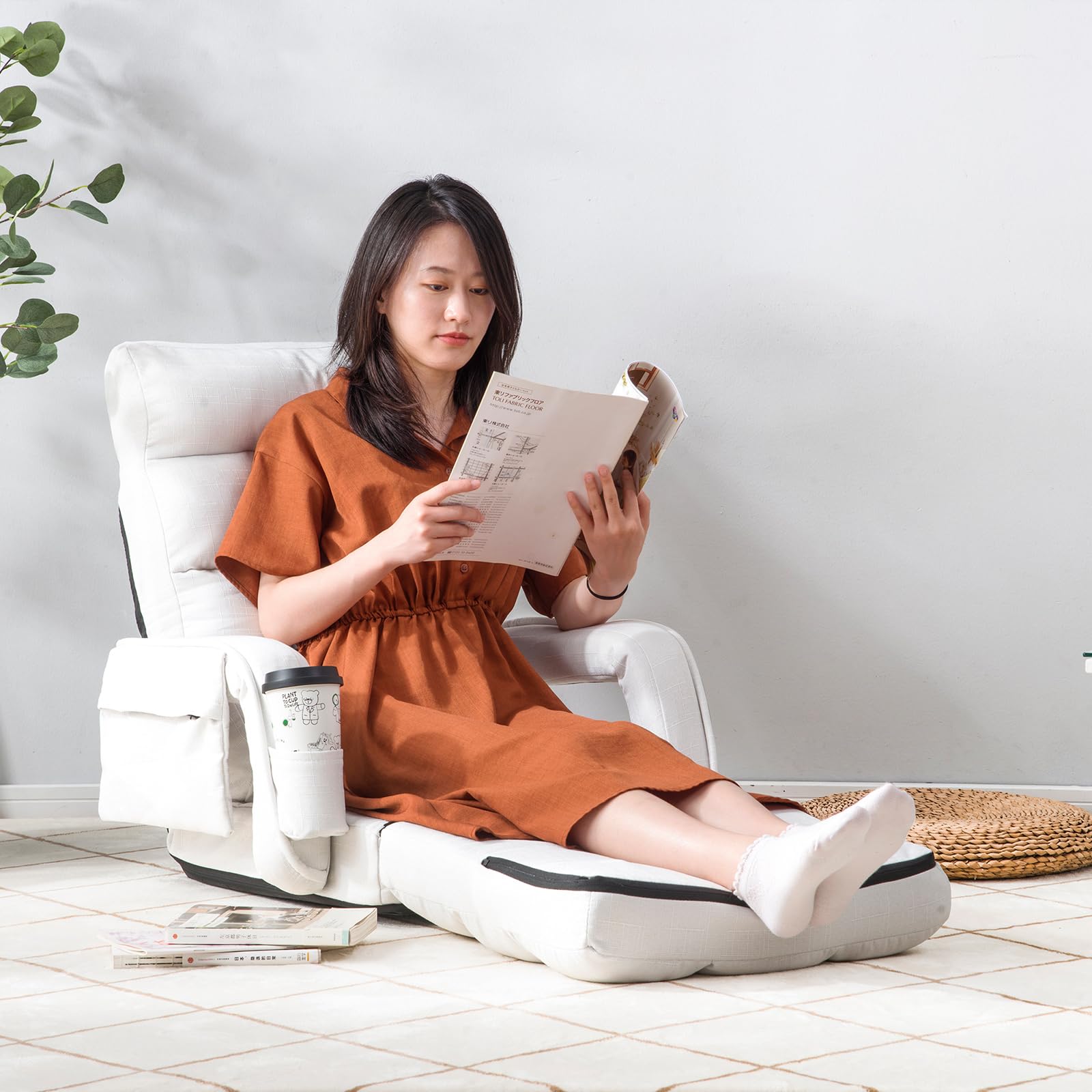 Amazon｜座椅子 一人掛け 14段階 4WAY ひじ掛け付き ハイバック