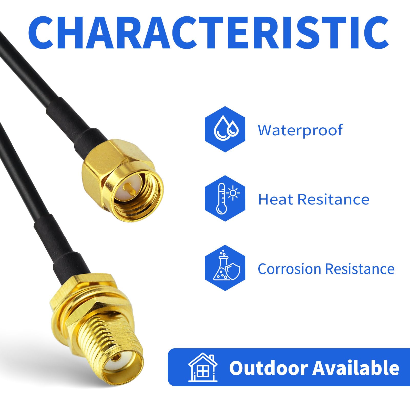 Superbat Câble Rallonge SMA RG174 3m Rallonge Antenne WIFI Mâle vers Femelle Câble d'Extension SMA RF 50Ohm pour 4G LTE, Routeur, Antenne WIFI/GPS/4G, Modem 5G, Radio Ham, SDR, etc(2 pièces)