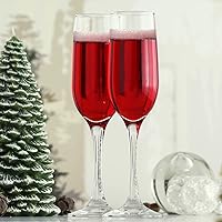 Vista 5 de LAV Juego de 6 copas de champán – Copas de champán transparentes de 7.25 oz – Vasos de mimosa con diseño clásico elegante – Vasos Prosecco