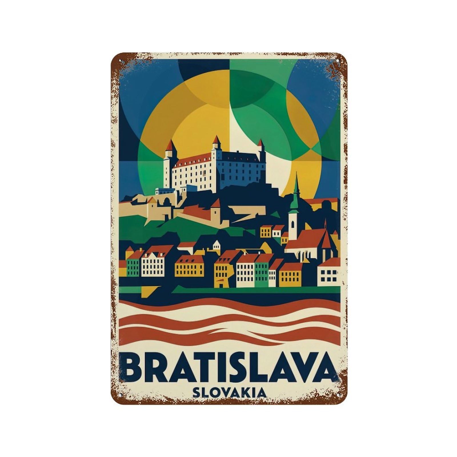 Galvaxio Style Vintage Travel Slovakia Bratislava Metal Tin Sign
