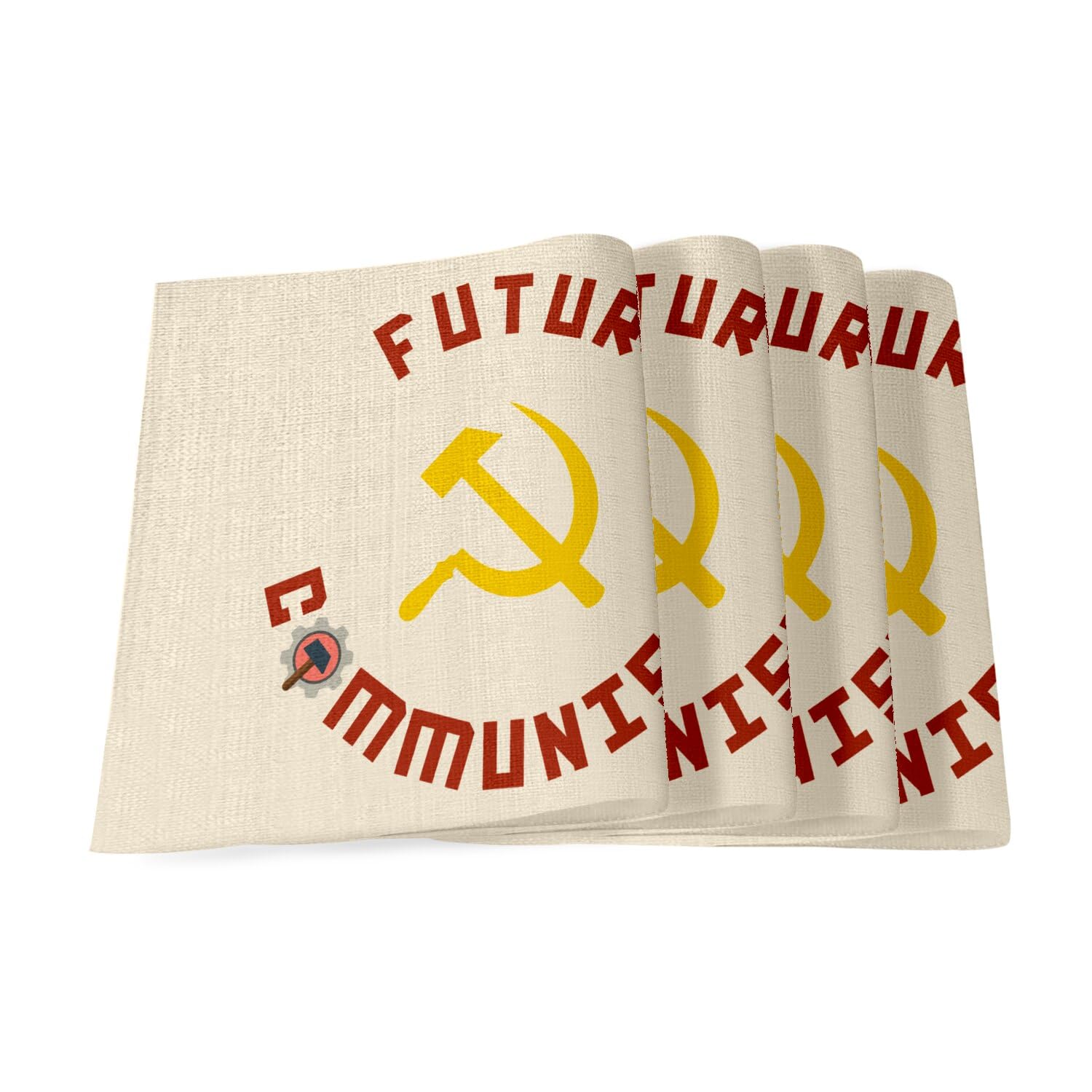 Set de table en lin lavable grand format nappe de table humour politique de salon